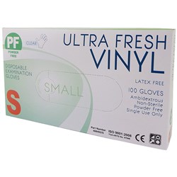 ULTRA FRESH Vinyl gloves - small - powder free - clear
